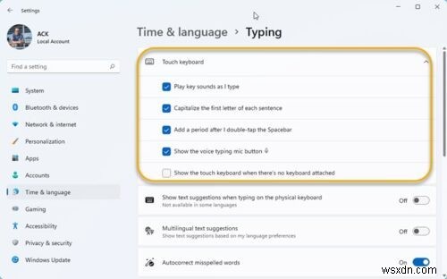 Windows 11のタッチキーボードで音声入力マイクボタンを表示・非表示にする方法