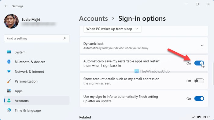 Windows 11/10で再度サインインした際にアプリを自動的に再起動する方法