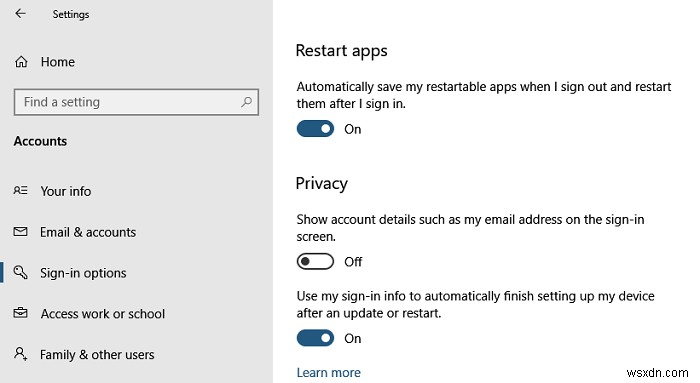 Windows 11/10で再サインイン時にアプリを自動的に再起動・復元する方法