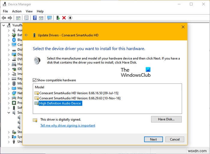 Windows 11/10でConexant SmartAudio HDから音が出ない問題の解決方法
