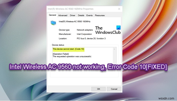 Intel Wireless-AC 9560が動作しない「エラーコード10」の解決方法