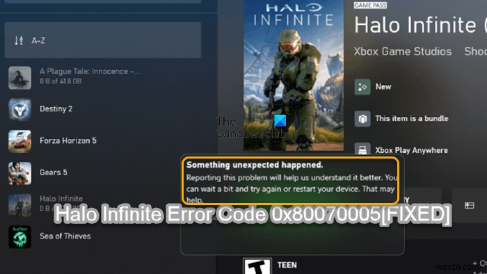 Windows PCでHalo Infiniteのエラーコード0x80070005を修正する方法