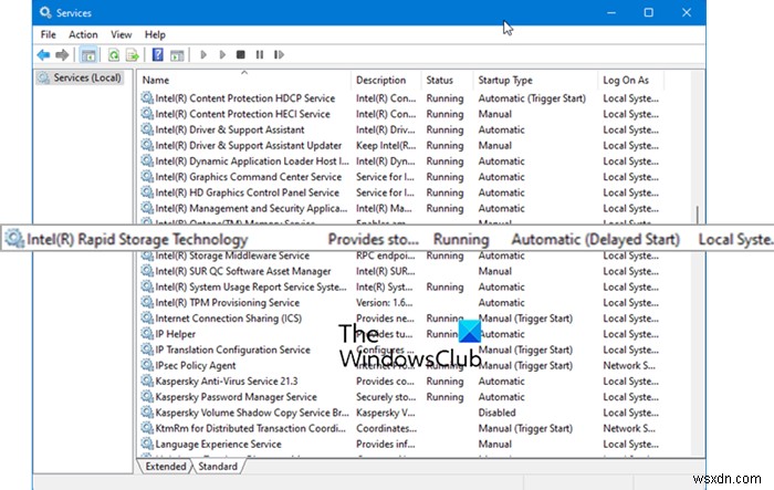 Intel Rapid Storage Technologyサービスが動作しないときの対処法【Windows 11/10】