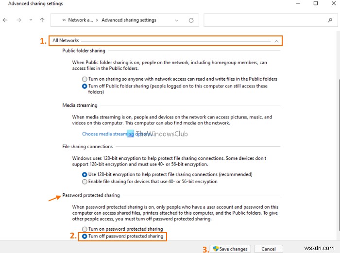 Windows 11/10でパスワード保護共有をオフにする方法