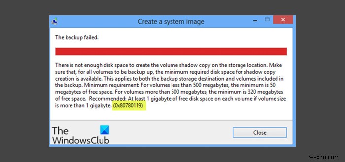 Windows 11/10でバックアップエラー0x81000033が発生したときの対処法