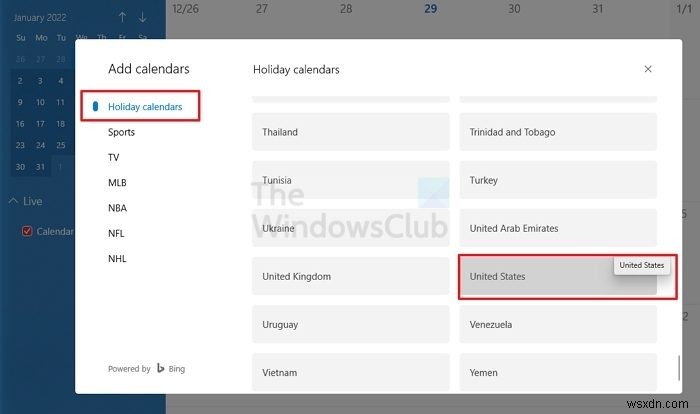 Windows 11/10のカレンダーアプリに世界各国の祝日を追加する方法