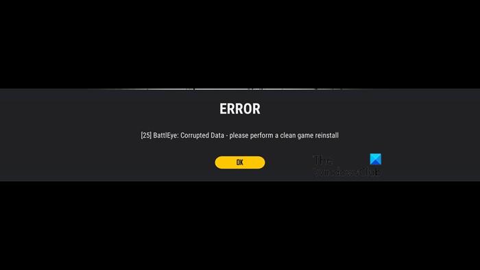 PUBGエラー[25]「BattlEye: Corrupted Data」の修正方法