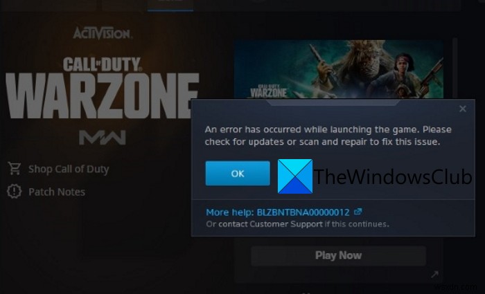 【解決済み】CoD Warzone Pacificでエラー「BLZBNTBNA00000012」が発生したときの対処法