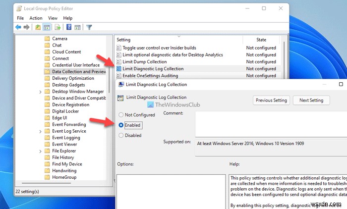 Windows 11/10で診断ログの収集を制限する方法｜レジストリとグループポリシーの設定手順