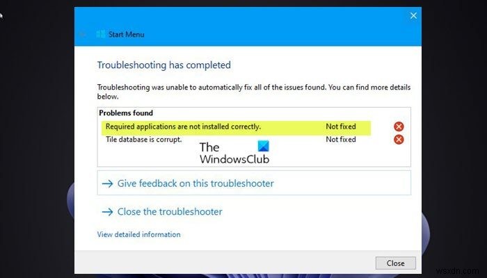「必要なアプリケーションが正しくインストールされていません」エラーの対処法 – Windowsのスタートメニュー