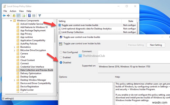 【Windows 11/10】ユーザーがInsider Previewビルドを取得できないようにする2つの方法