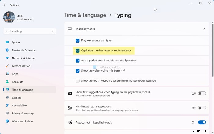 【Windows 11/10】タッチキーボードの文頭自動大文字化をオン・オフにする2つの方法