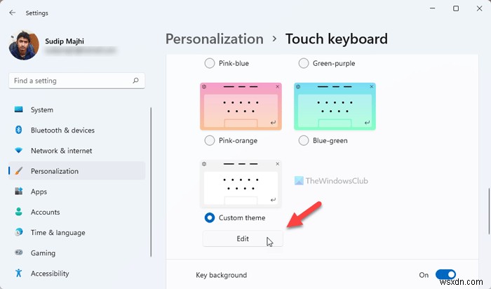 Windows 11でタッチキーボードのカスタムテーマを作成・編集する方法