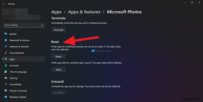 Windows 11/10で写真(フォト)アプリを修復・リセットする方法