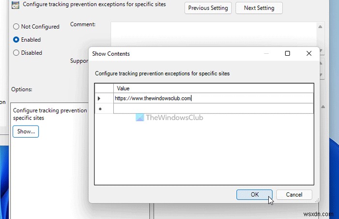 Microsoft Edgeのトラッキング防止の例外リストにサイトを追加する方法