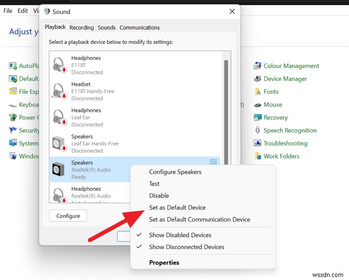 Windows 11/10で既定のサウンド出力デバイスを変更する4つの方法