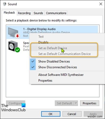 Windows 11/10で既定のサウンド出力デバイスを変更する4つの方法