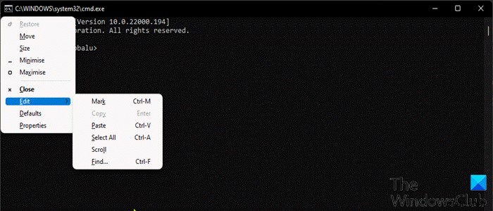 Windows 11/10のコマンドプロンプトでCtrl+C・Ctrl+V(コピー&ペースト)を有効にする方法