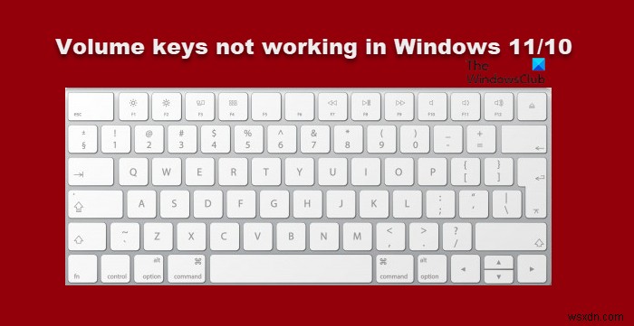 Windows 11/10でキーボードの音量キーが動作しないときの対処法