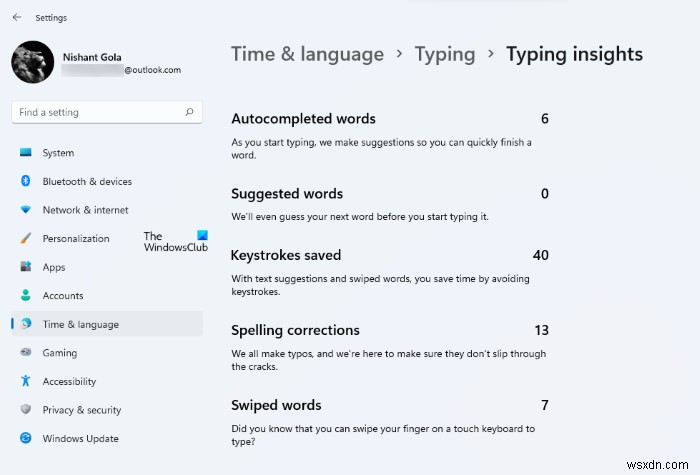 Windows 11でTyping Insights(入力インサイト)をオン/オフにする方法