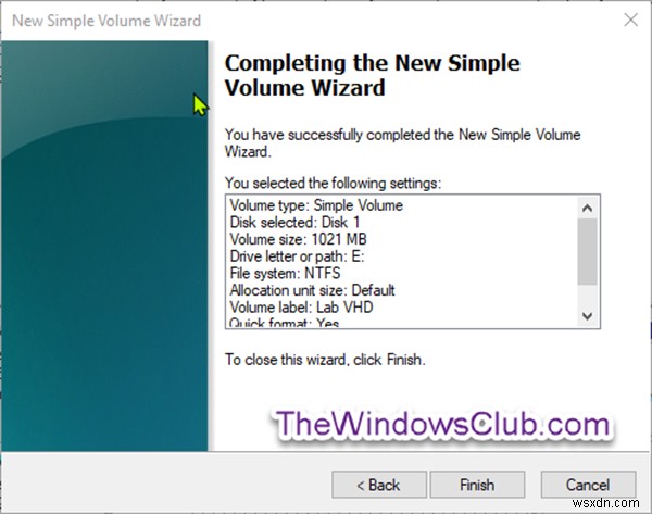 Windows 11/10で新しいVHD/VHDX仮想ハードディスクを作成・初期化する方法