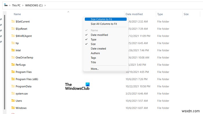 Windows 11/10でエクスプローラーの列幅を変更する4つの方法