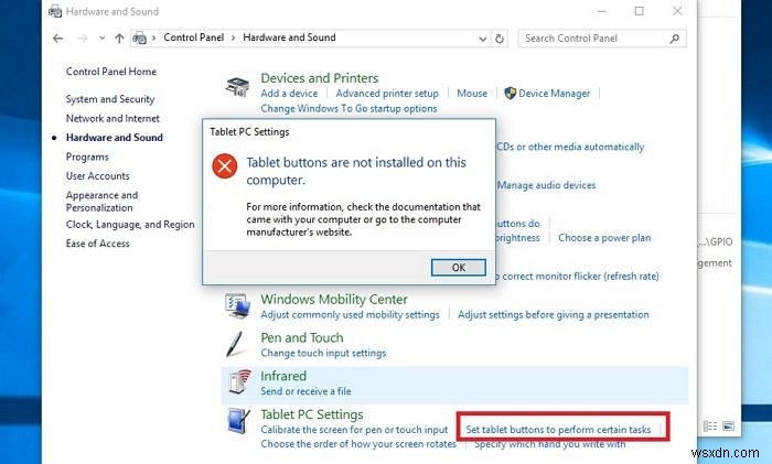 【Windows 11/10】「タブレットボタンはこのコンピューターにインストールされていません」エラーの解決方法