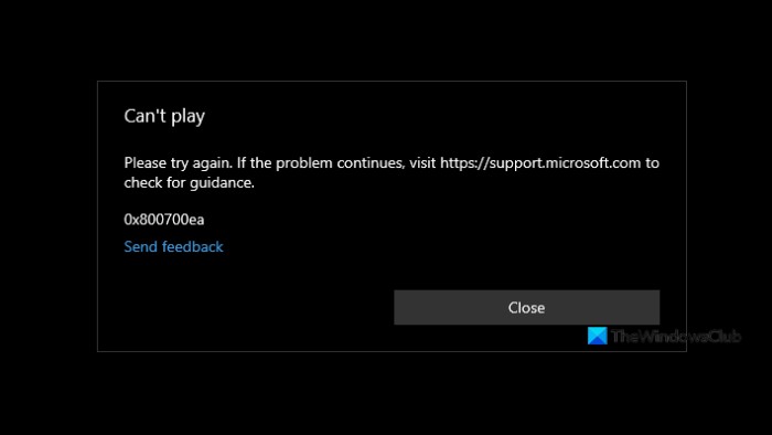 Windows 11/10で「映画とテレビ」アプリのエラーコード0x800700EAを解決する方法
