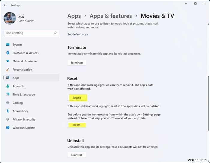 Windows 11/10で「映画とテレビ」アプリのエラーコード0x800700EAを解決する方法