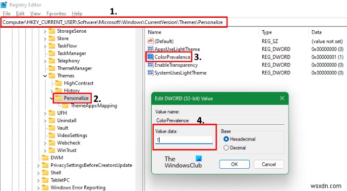 【Windows 11】レジストリでスタートメニューとタスクバーのアクセントカラーをオン／オフにする方法