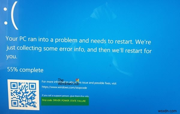Windows 11/10でDRIVER_POWER_STATE_FAILUREエラー(ブルースクリーン)を解決する方法