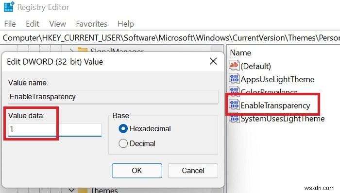 Windows 11で透明効果を有効・無効にする方法