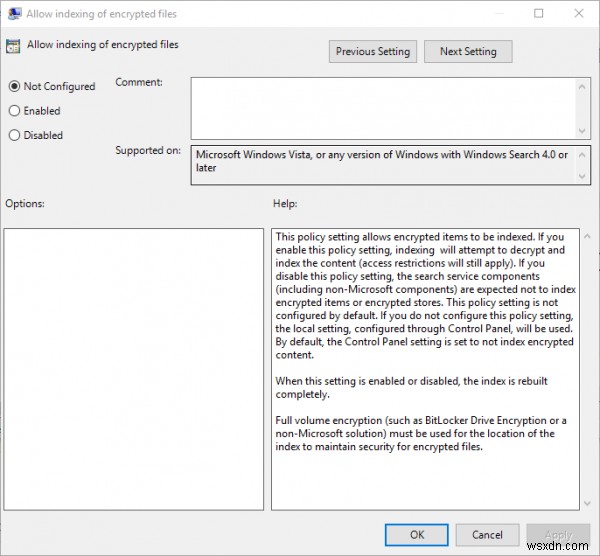 Windows 11/10で暗号化されたファイルを検索インデックスに登録する方法