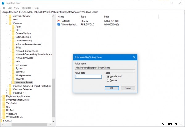 Windows 11/10で暗号化されたファイルを検索インデックスに登録する方法
