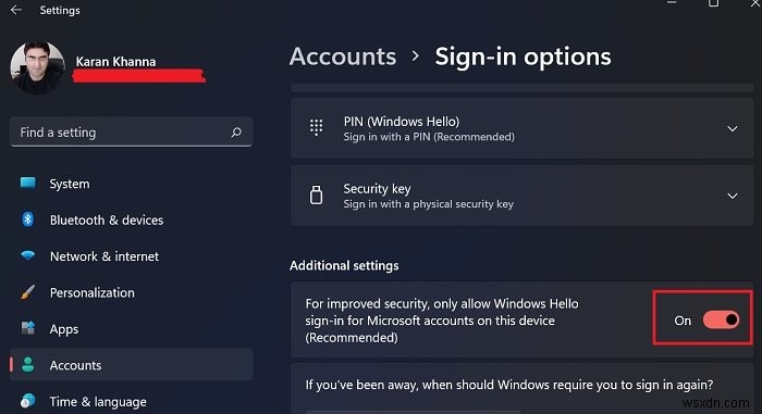 Windows 11でパスワードなしのサインインを有効・無効にする2つの方法