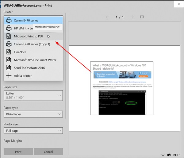 Windows 11/10の写真アプリでスクリーンショットをPDFとして保存・変換する方法