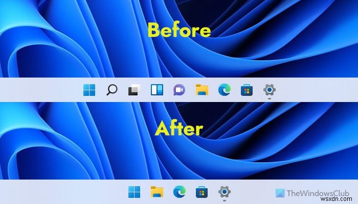 Windows 11のタスクバーから検索・タスクビュー・ウィジェット・チャットのアイコンを削除する方法