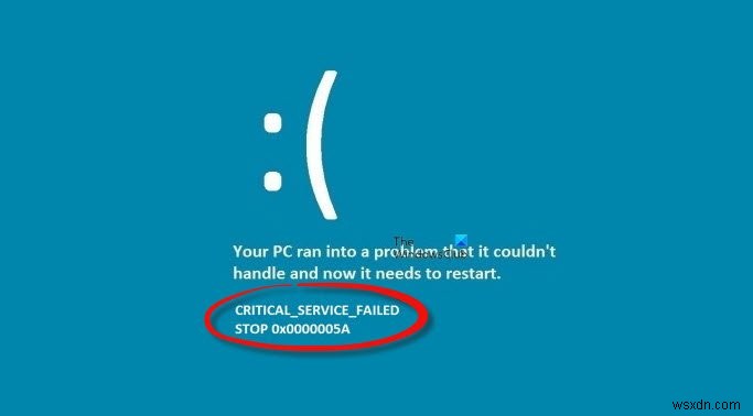 Windows 11/10でCRITICAL_SERVICE_FAILEDブルースクリーンエラーを修正する完全ガイド