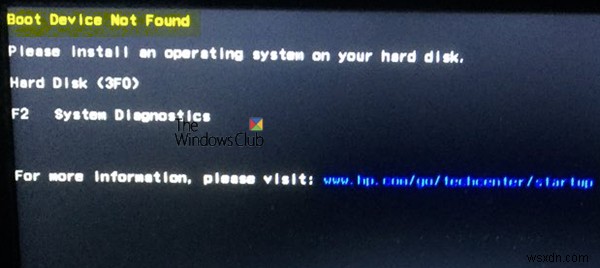 Windows 11/10で「ブートデバイスが見つかりません」エラーが出たときの対処法