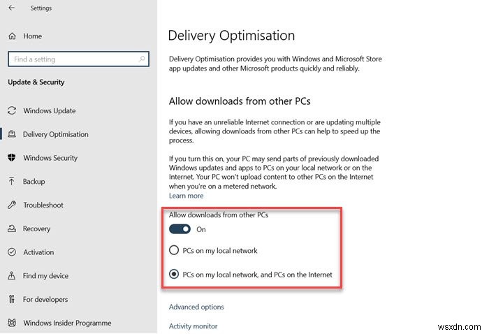 他のWindows 11/10 PCからWindows Updateとアプリをダウンロードして帯域幅を節約する方法