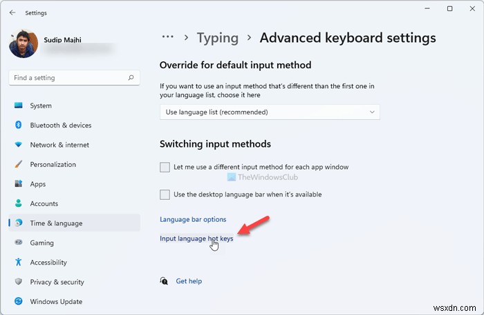 Windows 11で入力言語を切り替えるキーシーケンス(ショートカット)を変更する方法