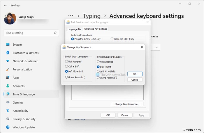 Windows 11で入力言語を切り替えるキーシーケンス(ショートカット)を変更する方法