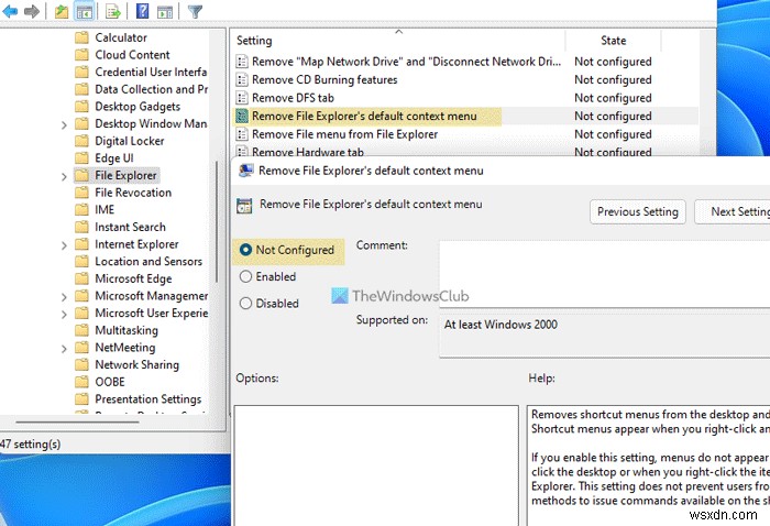 Windows 11/10でデスクトップを右クリックできない場合の対処法