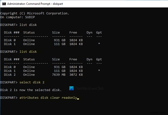 Windows 11/10で書き込み保護されたUSBメモリをフォーマットする3つの方法