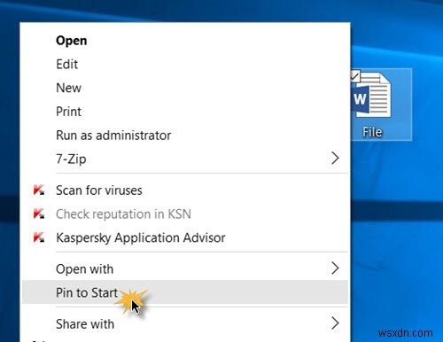 Windows 11/10でファイルやフォルダをスタートメニューにピン留めする方法