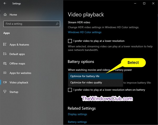 Windows 11/10で映画や動画を見るときのバッテリー駆動時間を改善する方法