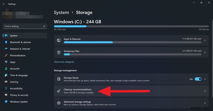 Windows 11の「クリーンアップの推奨事項」を使ってディスク領域を解放する方法