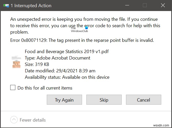 OneDriveエラー0x80071129「再解析ポイントバッファーに存在するタグが無効です」の対処法