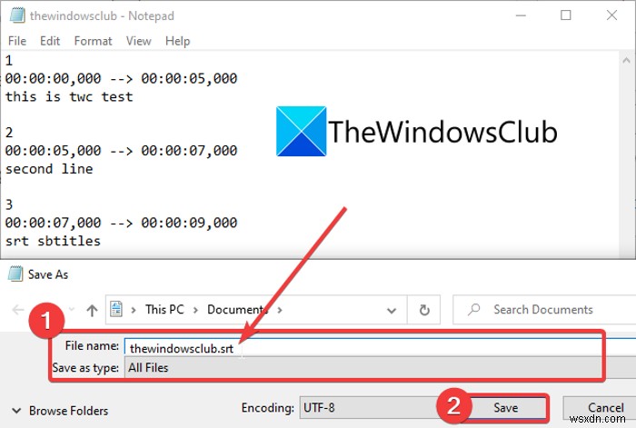 Windows 11/10でSRT字幕ファイルを作成する方法|メモ帳とフリーソフトの使い方