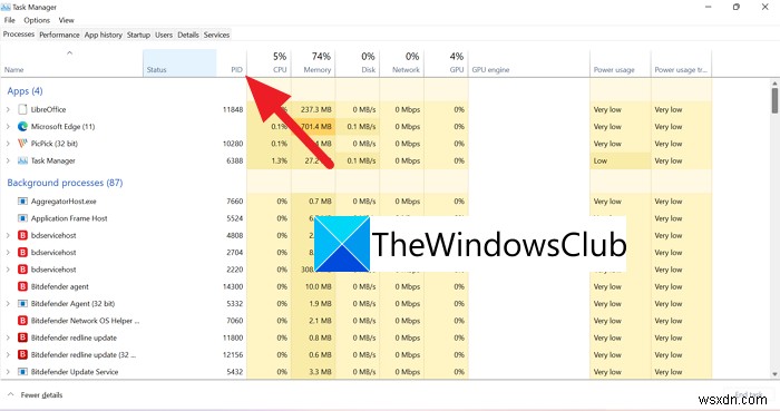 Windows 11/10でアプリのプロセスID(PID)を確認する4つの方法